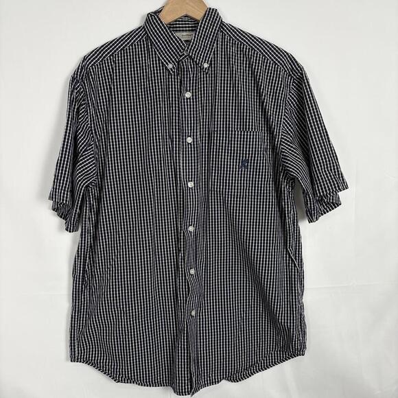 Walt Disney World Blue and White Gingham Embroidered Button Down Size: M - Picture 2 of 7